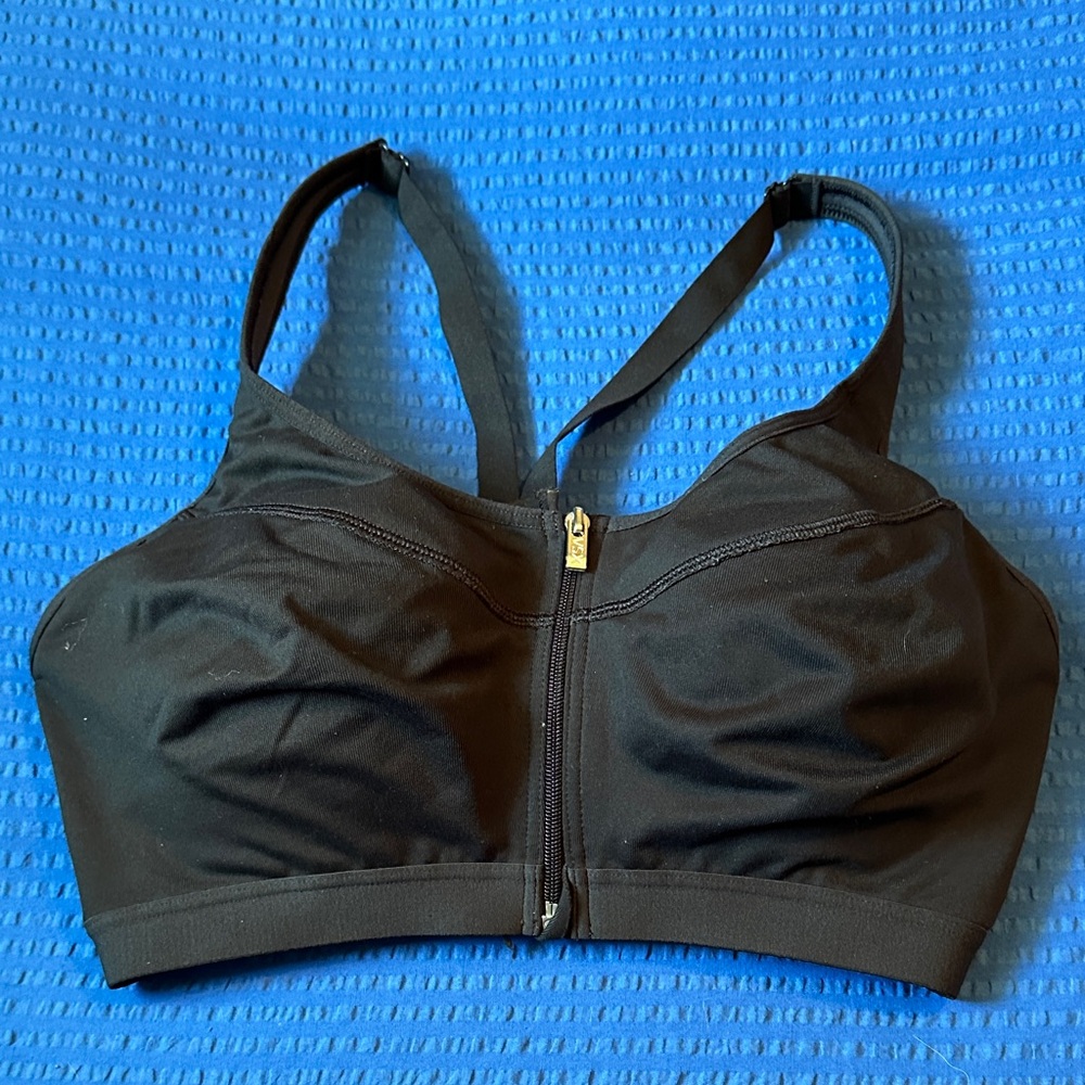 VSX Black Sports Bra with Front Zipper